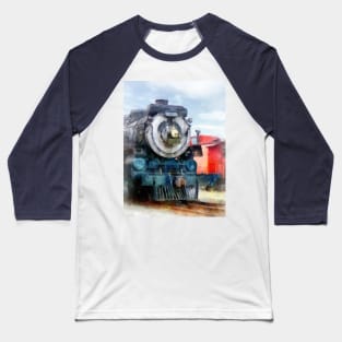 Trains - Locomotive and Caboose Baseball T-Shirt